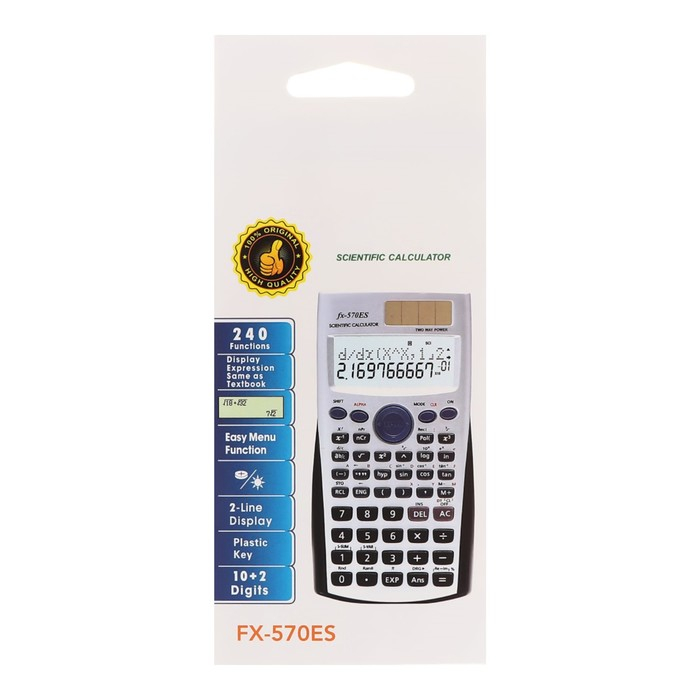 Калькулятор инженерный, 10-разрядный, fx-570ES, двойное питание, двухсточный