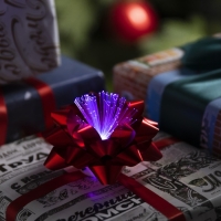 Светодиодная игрушка &laquo;Бант-звезда&raquo; 9 &times; 6 &times; 9 см, батарейки LR44х3 (в комплекте), свечение мульти, красная