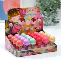 Блеск для губ &laquo;Вафельный рожок&raquo;, микс цветов и ароматов, 7 г