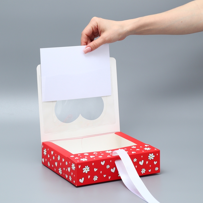 Коробка-фоторамка подарочная складная, упаковка, &laquo;Ты в моём сердечке&raquo;, 20 х 18 х 5 см