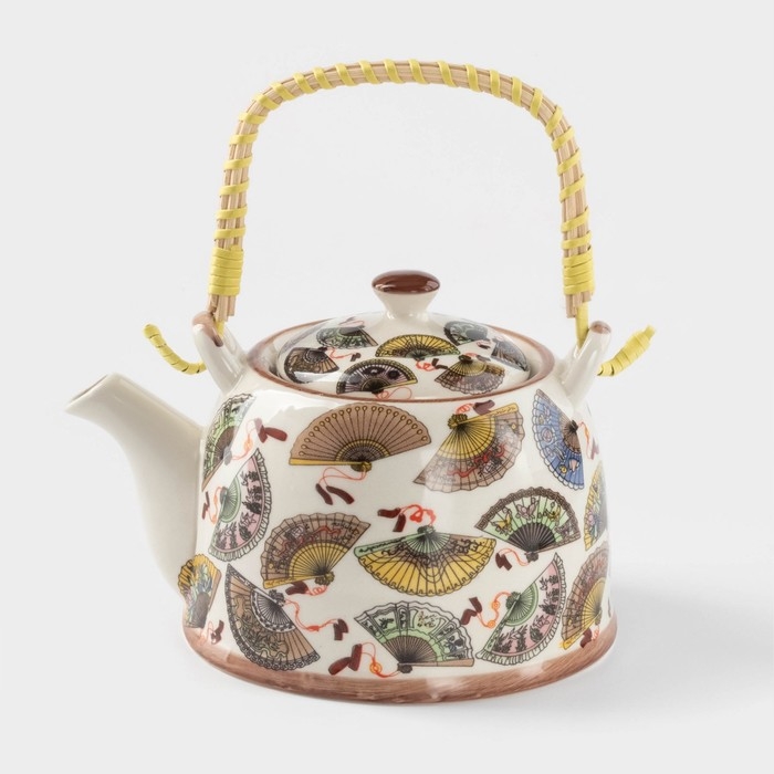 Чайник керамический заварочный с металлическим ситом &laquo;Веера&raquo;, 900 мл