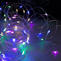 Гирлянда &laquo;Нить&raquo; 10 м роса, IP20, серебристая нить, 100 LED, свечение мульти, 12 В