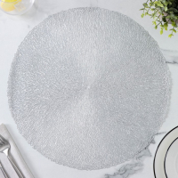 Салфетки сервировочные на стол Доляна &laquo;Соломка&raquo;, d=38 см, 4 шт, цвет серебряный