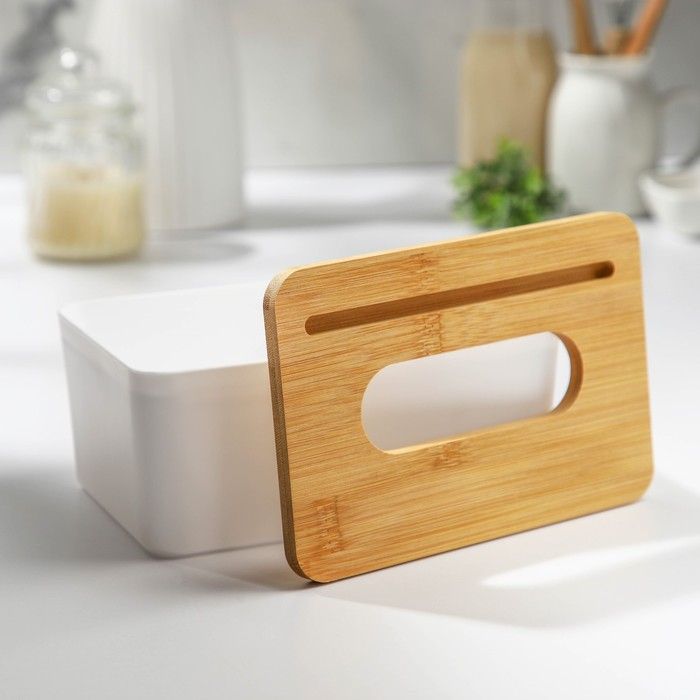 Салфетница Доляна &laquo;Мягкость&raquo;, 19&times;13 см, бамбук