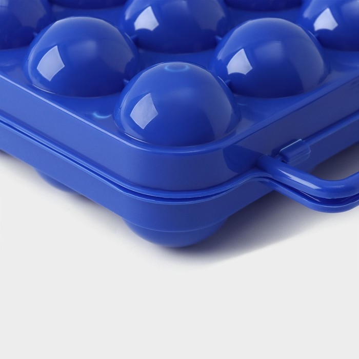 Контейнер для хранения яиц с ручкой, 20&times;7 см, 12 ячеек, цвет МИКС