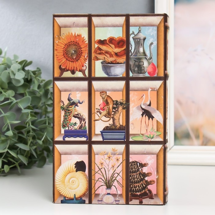 Сейф-книга дерево кожзам "Предметы интерьера" 21х13х5 см