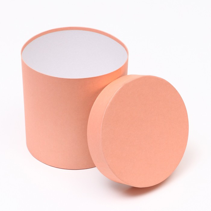 Набор круглых коробок 5 в 1 "Краски", персиковый, 25 х 25 х 25 - 19 х 19 х 19 см