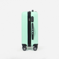 Чемодан малый 36 л (S), &laquo;Фабрика КАРТЕКС&raquo;, отдел на молнии, кодовый замок, 4 колеса, цвет мятный