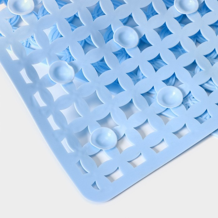 Коврик противоскользящий в ванну на присосках Доляна &laquo;Клеточка&raquo;, 50&times;50 см, цвет МИКС