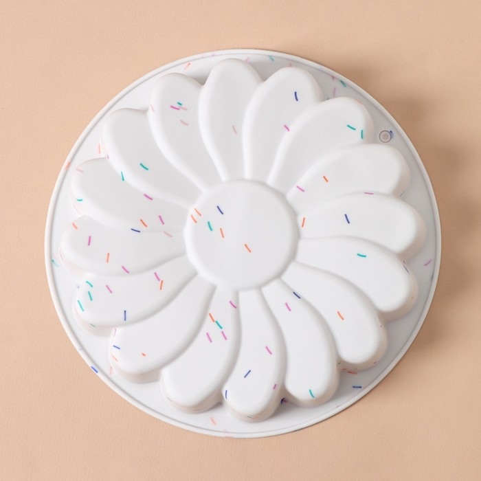 Форма для выпечки KONFINETTA &laquo;Ромашка&raquo;, силикон, d=20 см (внутр. диаметр 18,5 см), цвет белый