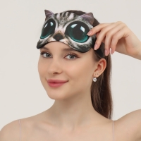 Маска для сна &laquo;Киса&raquo;, 19 &times; 11 см, резинка одинарная, разноцветная