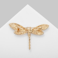 Брошь &laquo;Стрекоза&raquo; утренняя, цветная в золоте
