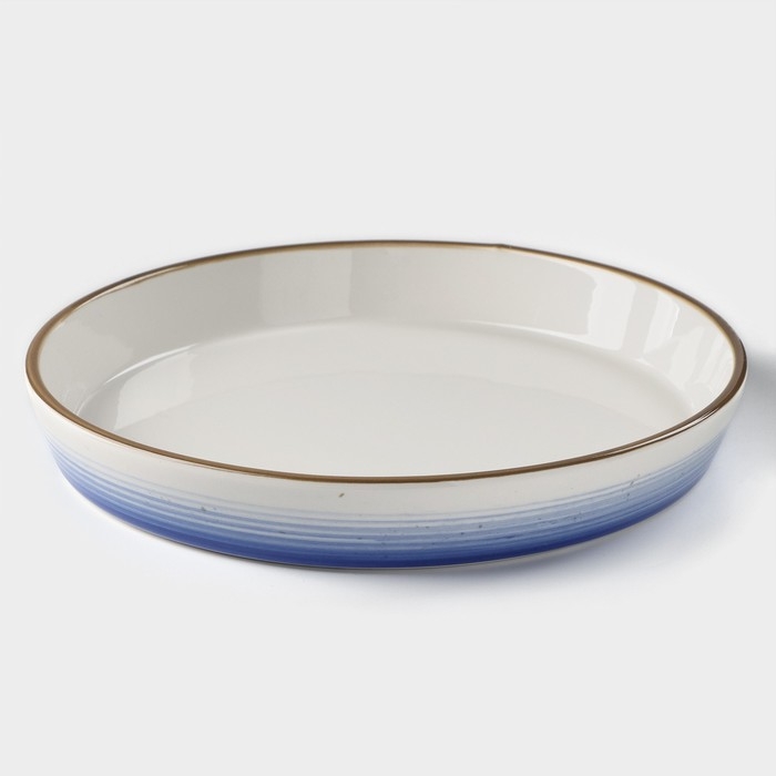 Форма для запекания из фарфора Доляна &laquo;Космос&raquo;, 1000 мл, d=25 см, цвет синий