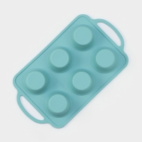 Форма для выпечки &laquo;Фигуры. Круг&raquo;, 32,5&times;18,5&times;4 см, 6 ячеек, (7&times;7&times;4 см), цвет бирюзовый