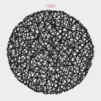 Салфетки сервировочные на стол Доляна &laquo;Паутинка&raquo;, d=38 см, 4 шт, чёрные