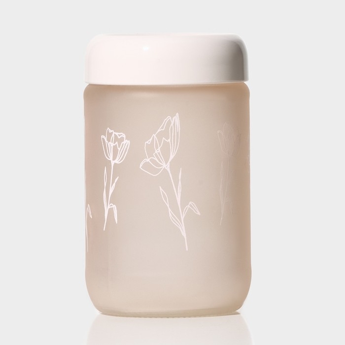 Банка стеклянная для сыпучих продуктов &laquo;Рози&raquo;, 660 мл, цвет розовый