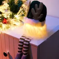 Фигура текстиль &laquo;Гном зеленая шапочка&raquo; 33 см, 1 LED, от батареек AG13&times;3, свечение тёплое белое