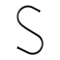 Крючок S-образный, d=3.2 мм, L=8 см, чёрный