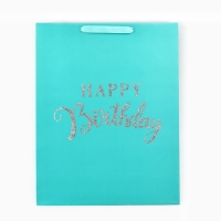 Пакет ламинированный вертикальный &laquo;С Днём рождения&raquo;, глиттер, L 40 х 31 х 11.5 см