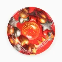 Тарелка одноразовая бумажная &laquo;Воздушные шары фольга&raquo;, красная 18 см