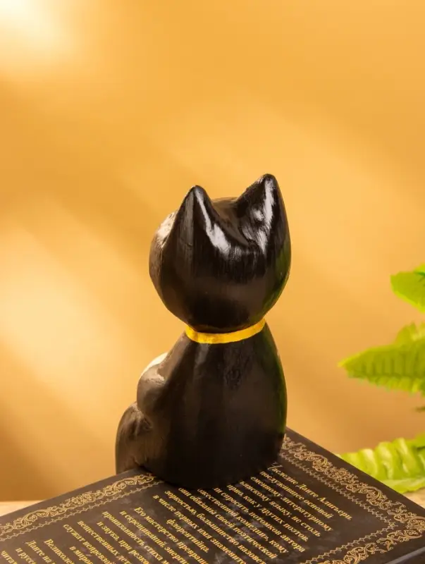 Сувенир &laquo;Кот сидячий&raquo;, 5&times;6&times;15 см, дерево, чёрный