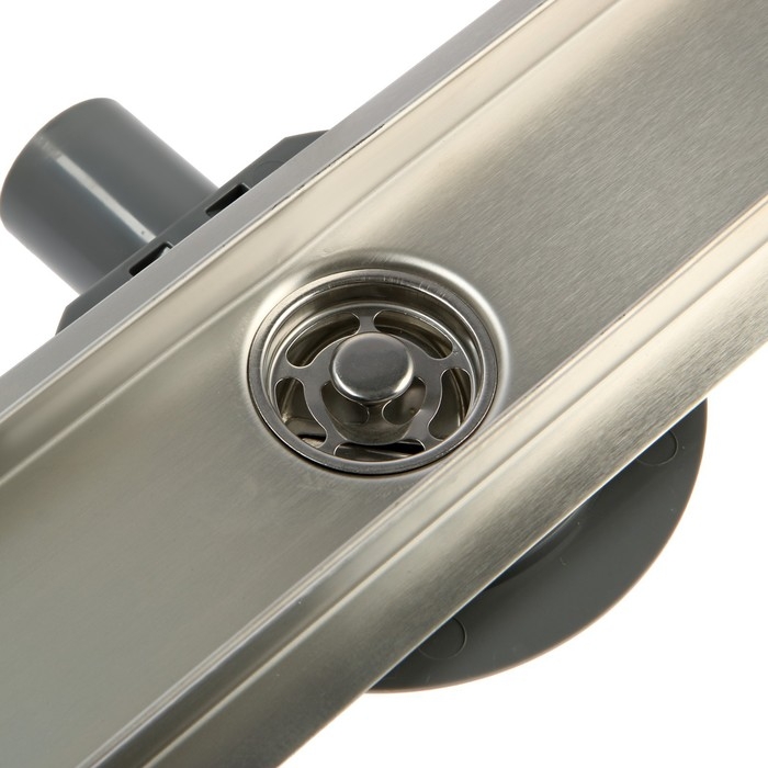 Трап ZEIN engr, c флaнцeм свободного вращ 360&deg;, 7*60 см, d=40/50 мм, нерж сталь, сатин