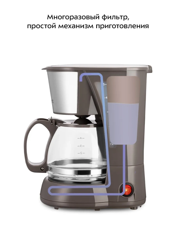 Кофеварка электрическая капельная КТ-7395 - 650 Вт