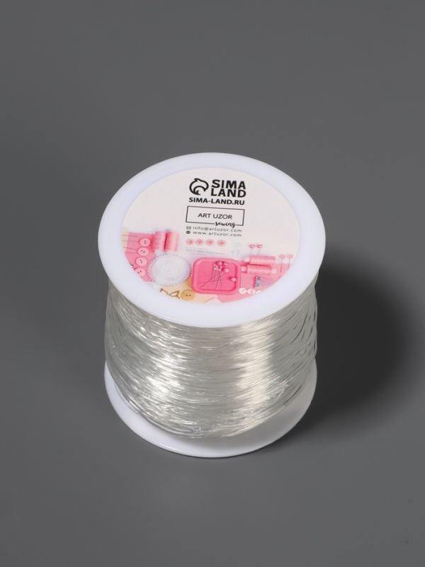 Нить для плетения 100&plusmn;1м d1мм эластичная силикон прозрачный АУ