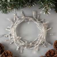 Гирлянда &laquo;Нить&raquo; 5 м, IP20, прозрачная нить, 50 LED, свечение синее, 8 режимов, 220 В