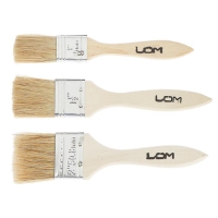 Набор кистей ЛОМ, натуральная щетина, деревянная рукоятка, 1-1.5-2", 25, 38, 50 мм