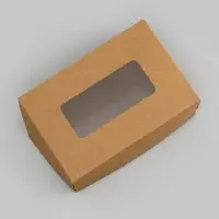 Коробка складная, с окном, крафт, 15&times;10&times;7 см