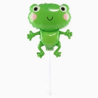Шар фольгированный 14" &laquo;Добрый лягушонок&raquo;, с палочкой