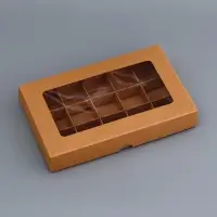 Коробка для 15 конфет, крафт, 13.7&times;22&times;3.5 см