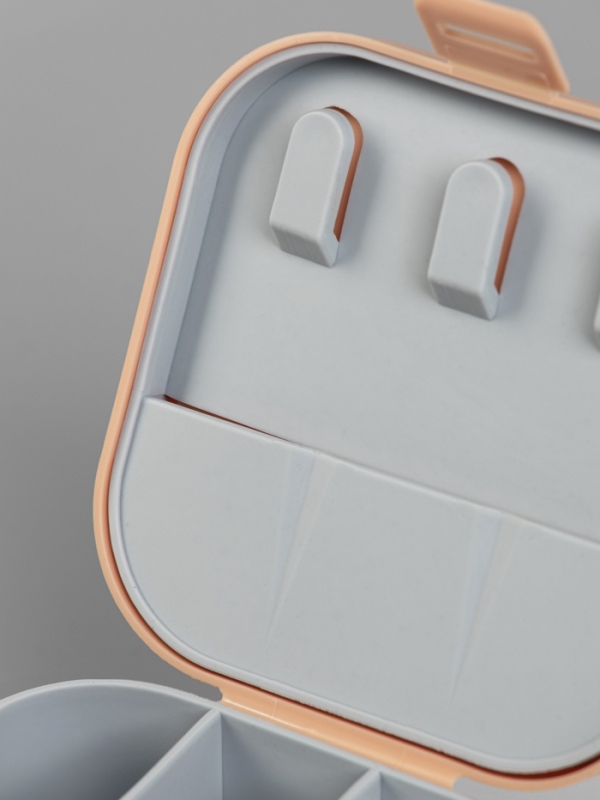 Органайзер для украшений &laquo;Шкатулка&raquo;, с крючками, 9&times;9&times;3.8 см, розовый