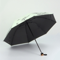 Зонт механический &laquo;Деревья&raquo;, эпонж, 4 сложения, 8 спиц, R = 49/56 см, D = 112 см, цвет МИКС