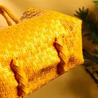 Сумка плетёная пластиковая 23х11х30 см, цв. жёлтый