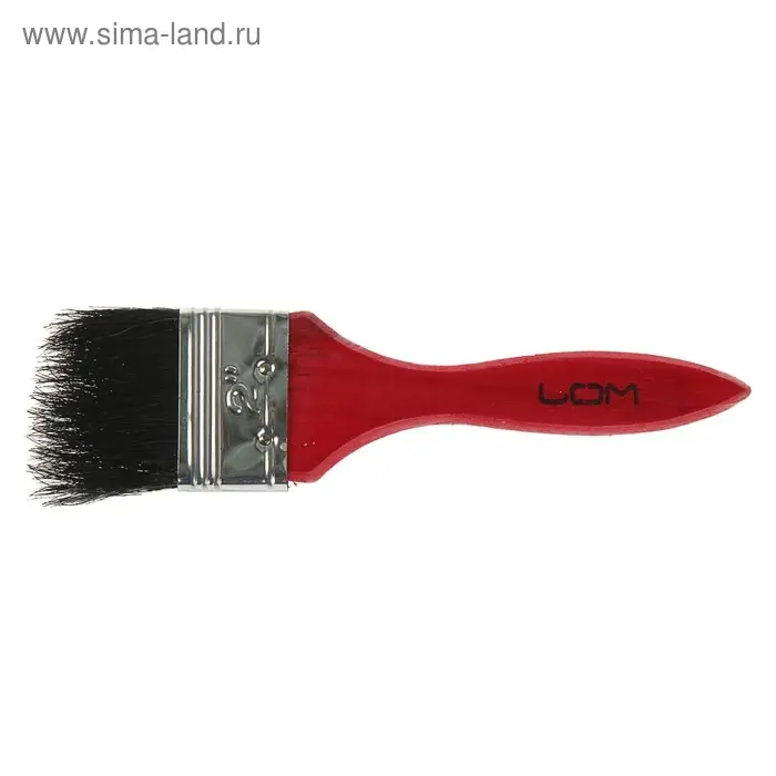 Кисть плоская ЛОМ, смешанная щетина, деревянная рукоятка, 2", 50 мм