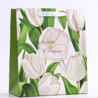 Пакет подарочный вертикальный &laquo;Белый вайб&raquo;,   ML 23 &times; 27 &times; 11.5 см