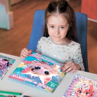 Набор спиральных раскрасок, 3 шт. по 20 стр., Аниме