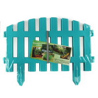 Ограждение декоративное, 35 &times; 210 см, 5 секций, пластик, бирюзовое, RENESSANS, Greengo