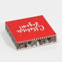 Коробка складная &laquo;Новогодний городок&raquo;, 14 х 14 х 3.5 см