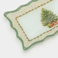 Блюдо прямоугольное "Рождественская ель" 25х15 см