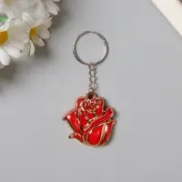 Брелок пластик "Бутон розы" МИКС 4х3,8х1,5 см