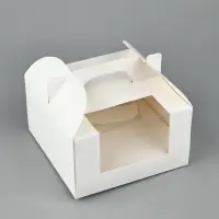 Упаковка для кондитерских изделий, под бенто - торт &laquo;Белая&raquo;, 14&times;14&times;8 см