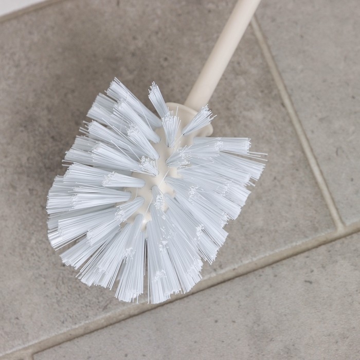 Ёршик для унитаза с подставкой &laquo;Вязаное плетение&raquo;, 15&times;15&times;37 см, цвет бежевый