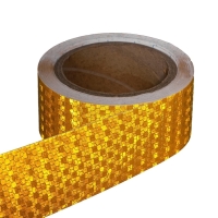 Светоотражающая лента, самоклеящаяся, желтая, 5 см &times; 10 м