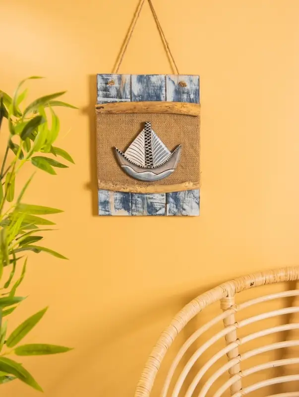 Панно плетеное "Кораблик", 24х4х55 см