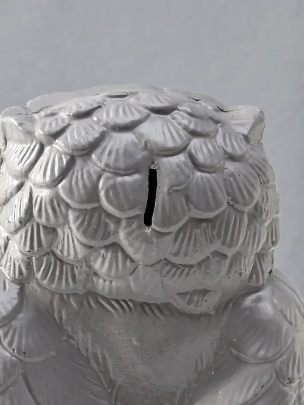 Копилка "Сова" 25 см, серый