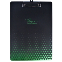 Планшет с прижимом формат А4 пластик1600мкр,Черная с металлизированной отделкой МИКС