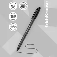 Ручка шариковая ErichKrause U-108 Original Stick, узел 1.0 мм, чернила чёрные, супермягкое письмо, длина линии письма 1000 метров
